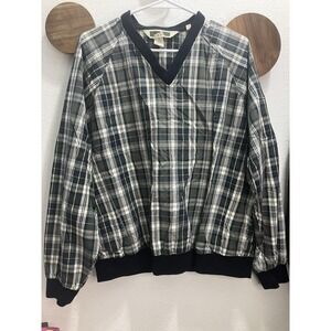 Vintage Duckster Outerwear Men's V Neck LS Golf Pullover Windbreaker Size Medium